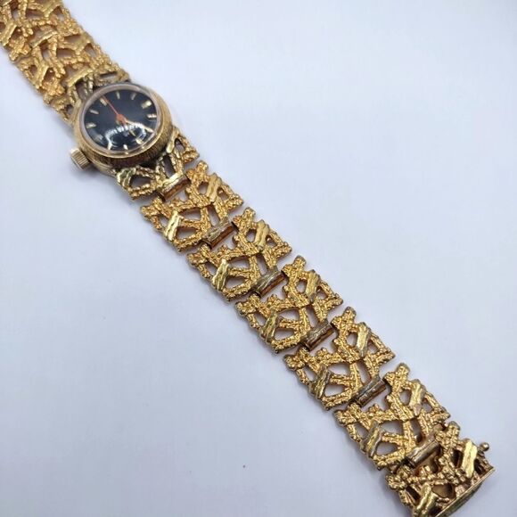 Vintage Enicar Gold Cut Out Mechanical Wind up Art Deco Wristwatch - Picture 6 of 9